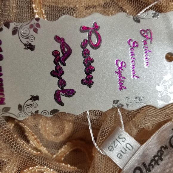 Lace Cardigan Gold Scrolled Embroidery - Picture 4 of 4